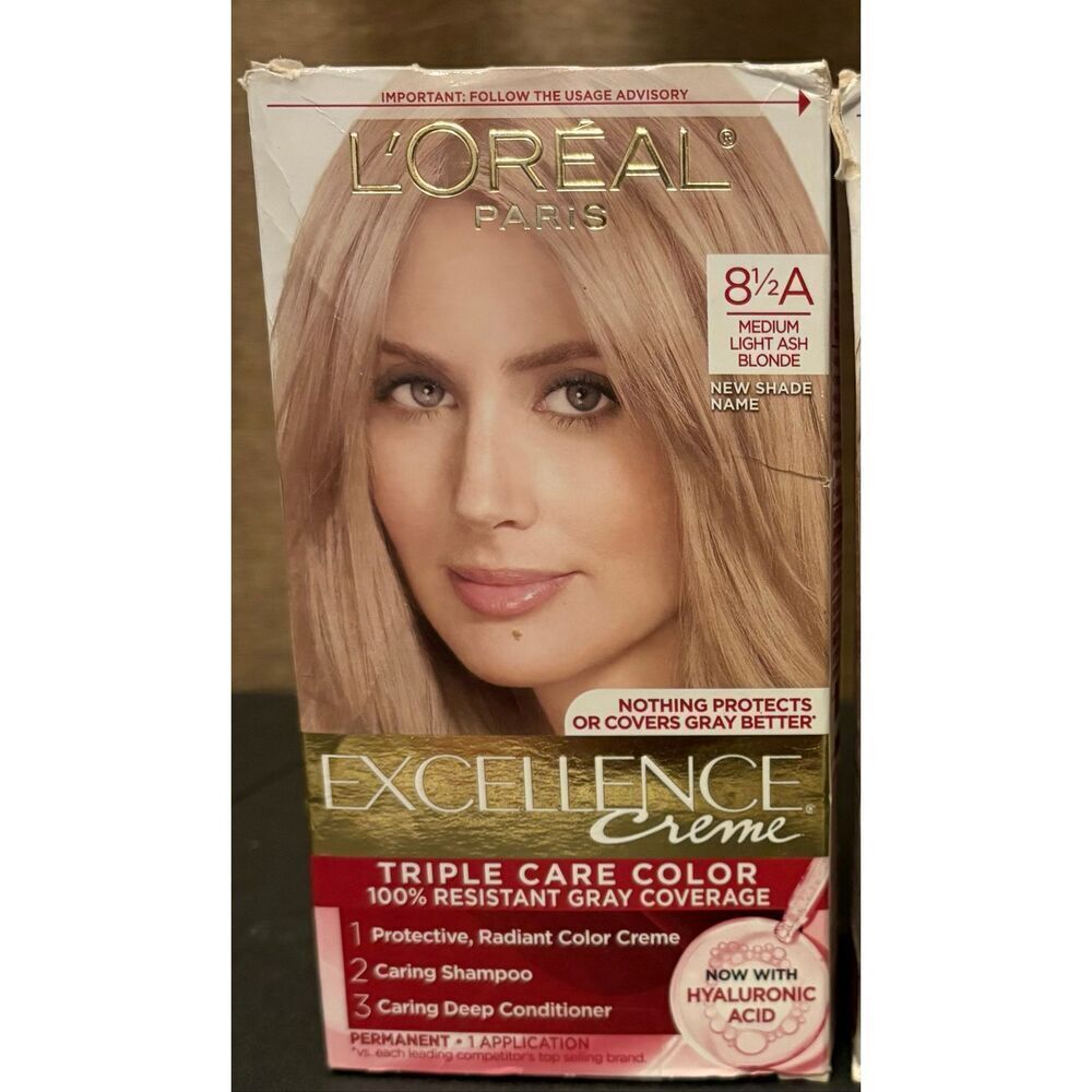 L’Oréal Paris Excellence Creme Hair Color 8½A Medium Light Ash Blonde